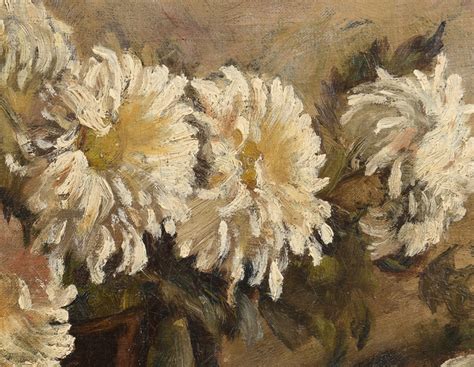 Lot 249: Carrie Hill Still Life of Zinnias Oil | Case Auctions