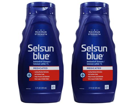Selsun Blue Medicated Dandruff Relief Shampoo for Itching, 11 fl oz, 2 ...