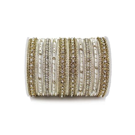 Thread Stone and Silk Bridal Bangle Set for Women, Traditional Indian ...