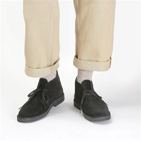 Mens Desert Boot Evo Black Suede Chukka | Clarks