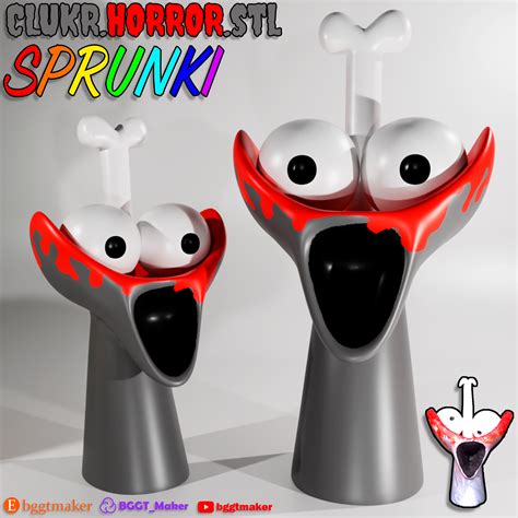 Файл STL CLUKR HORROR SPRUNKI INCREDIBOX | Silver Sprunki 3D Model Fan ...