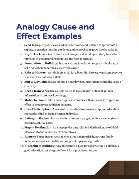 100+ Analogy Cause and Effect Examples