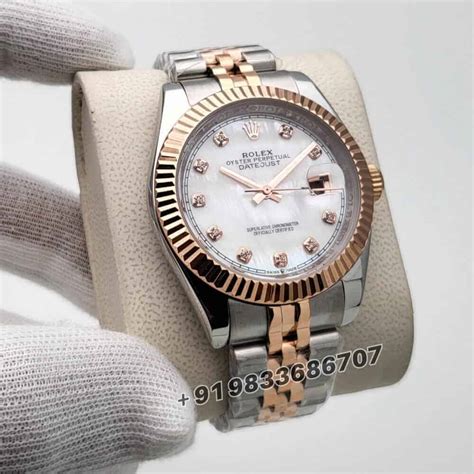 Rolex Date-Just Dual-Tone White Dial | Diamond Markers