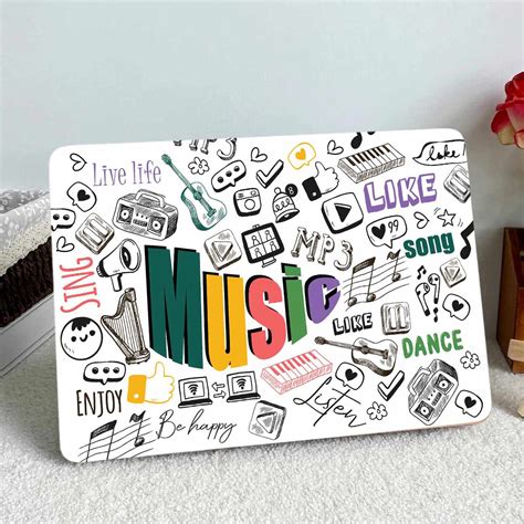Kotart Music Theme Doodle Art Laptop Skin for Acer Asus Lenovo Dell HP