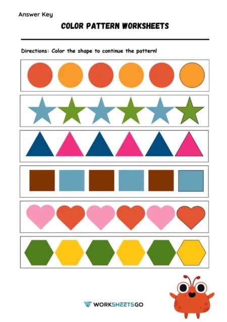 Simple Color Pattern Worksheet 的图像结果