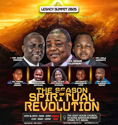 Legacy Summit , Utako, Abuja, 19 March to 21 March | AllEvents