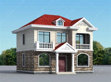 12X14米新农村二层小别墅设计图，附建好实拍照片_盖房知识_图纸之家