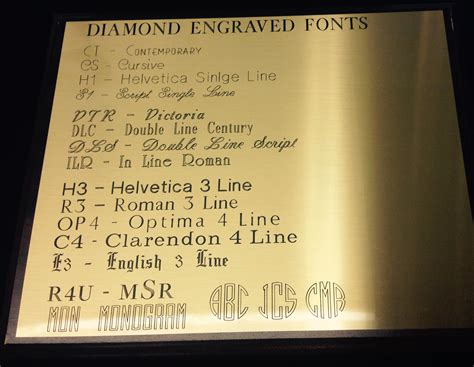 Engraving Fonts