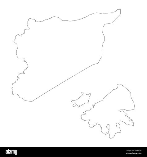 Vector map Syria and Damascus. Country and capital. Isolated vector Illustration. Outline. EPS ...