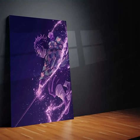 Tanjiro Kamado with Purple Blade – Demon Slayer Metal Frame | Anime Ac ...