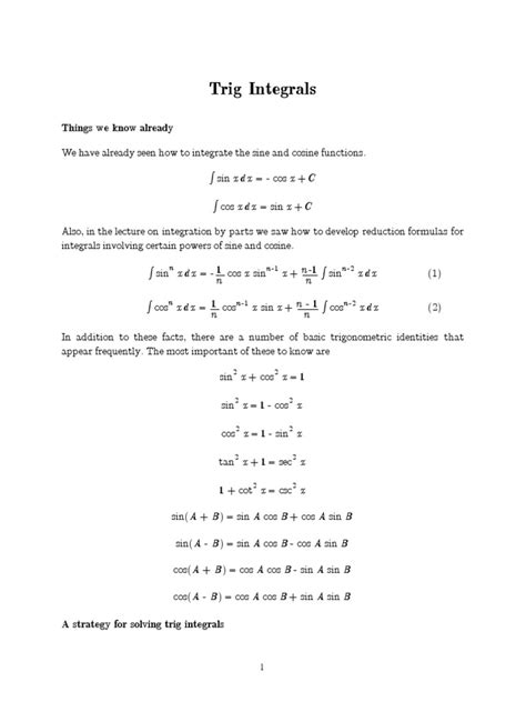 Definite Integrals with Trig Functions 的图像结果