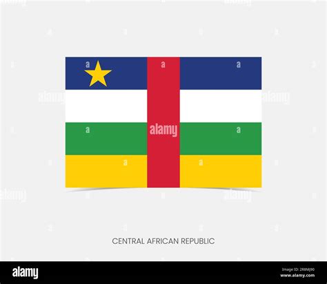 Central African Republic Rectangle flag icon with shadow Stock Vector ...
