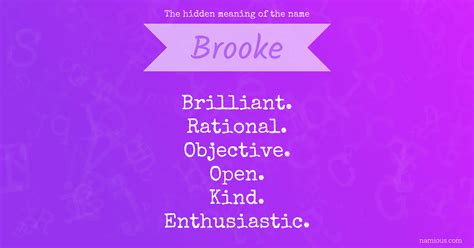 Spiritual Meaning Of Brooke at Wesley Simmons blog