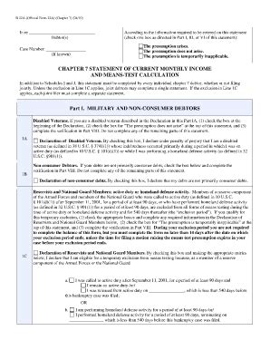 Chapter 7 Statement of Current Monthly Income - Blank Fillable Template ...