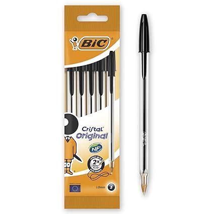 BiC Cristal Original 1.0 mm Ball Pen Pack of 5 : Amazon.in: Office Products