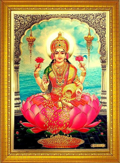 Buy ADA Handicraft Hindu Lord Goddess Lakshmi God Religious Framed ...