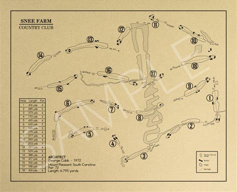 Snee Farm Country Club Outline (Print) - GolfBlueprints