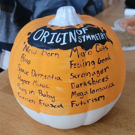 I painted an Origin of Symmetry themed pumpkin : r/Muse