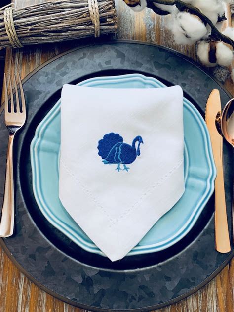 Thanksgiving Turkey Cloth Napkins Set of 12 Turkey Napkins - Etsy