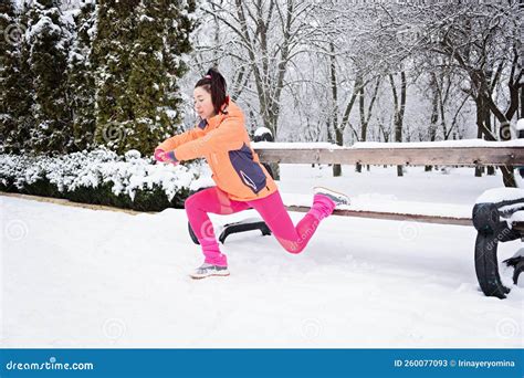 Winter Workout Outdoor Exercise. Winter Fitness, Exercising in Cold Weather Stock Image - Image ...