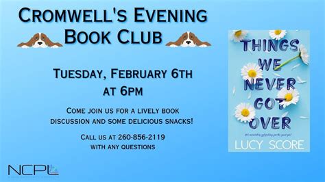 Cromwells Evening Book Club, Noble County Public Library West, Cromwell ...