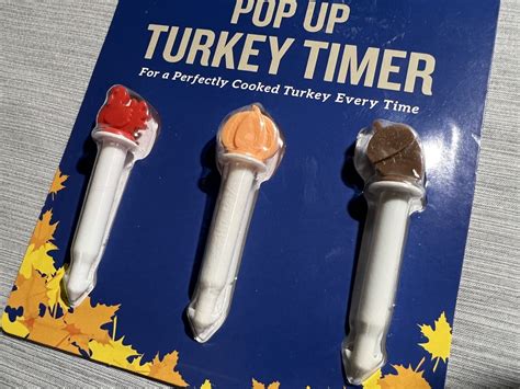 3-Pack GOURMET CLUB Pop Up Turkey Timer Acorn Leaf Turkey Thanksgiving ...