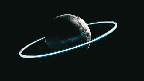 Download wallpaper 3840x2160 planet, circle, ring, dark hd background