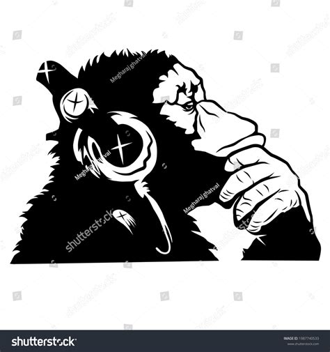 Monkey With Headphones Listening To Music: Over 221 Royalty-Free ...