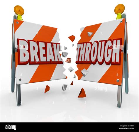 Break Through Overcome Barrier Obstacle in Your Way Stock Photo ...