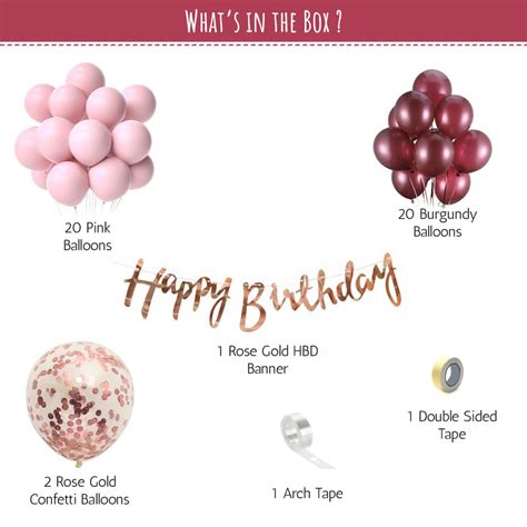 Pretty Burgundy & Pink DIY birthday decoration Kit