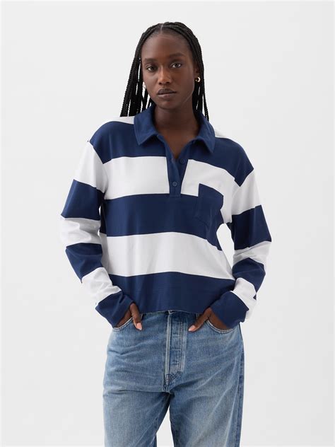 Cropped Rugby Polo Shirt | Gap