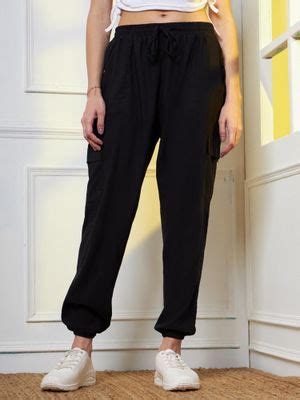 Buy FITHUB Women Loose Fit High-Rise Cargo Joggers (30) Online