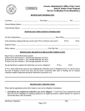 Fillable Online azcourts Beneficiary Fax Email Print - pdfFiller