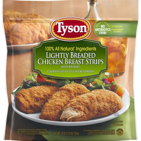Tyson® Lightly Breaded Chicken Breast Strips, 36 oz (Frozen) – BrickSeek