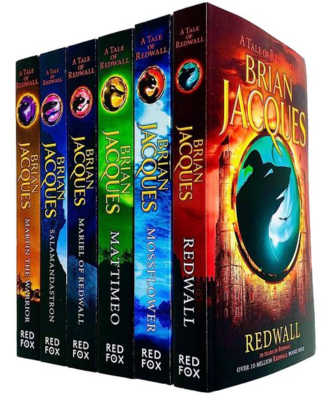 Redwall Series Books 1 - 6 Collection Set by Brian Jacques (Redwall, Mossflower, Mattimeo ...