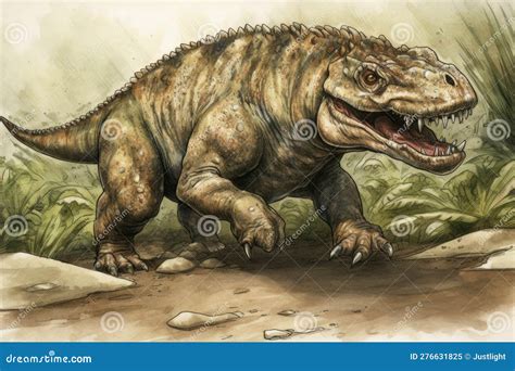 Sprinting Giant: Majestic Komodo Dragon In Full Speed Pursuit Stock ...