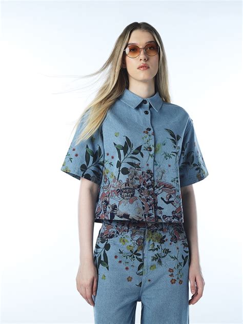 Printed Denim Shirt