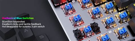 Amazon.in: Buy HUO JI RGB Mechanical Gaming Keyboard, Metal Panel, Blue ...