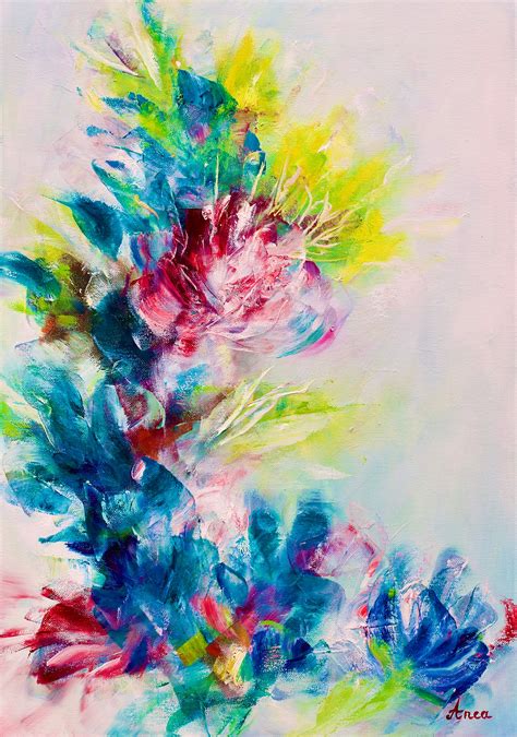Abstract Floral Painting, Flower Wall Art, Moder Painting on Canvas - Etsy