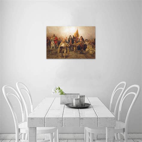 Migration Of Serbs Frame Canvas Print 18"x12" | ID: D6839050