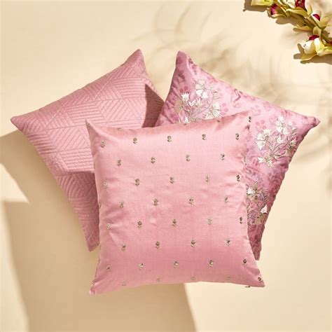 Buy Velour Embroidered Cushion Cover - 40x40cm from Home Centre at just ...