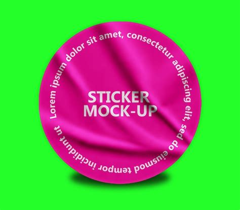 Round sticker mockup design psd template | Premium PSD