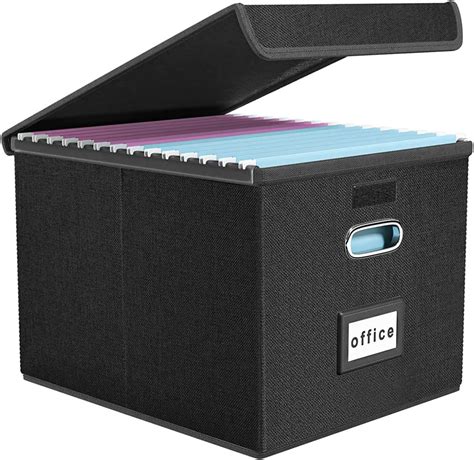 WEIANG Portable File Organizer Box, File Storage Box with Lid ...