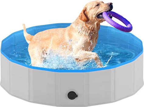 Amazon.com: Niubya Foldable Dog Pool, Collapsible Hard Plastic Dog ...