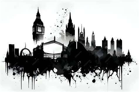 Premium Vector | Black silhouette of london on white background
