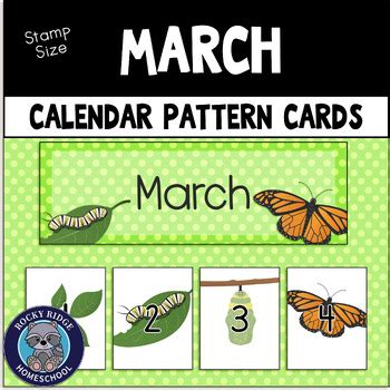 Calendar Kit: March for Stamp Size traditional or linear calendar grid