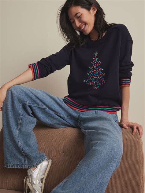 Buy Navy Blue Tree Knitted Christmas Jumper from the Next UK online shop