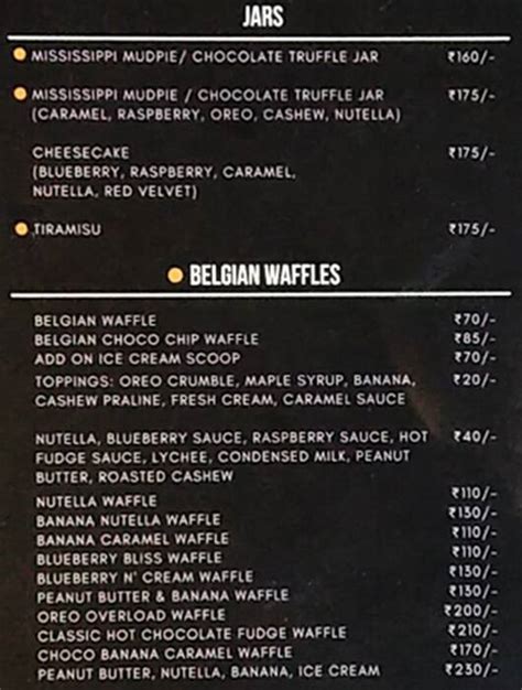 Menu at Art of Delight, Bengaluru, Firdous Complex
