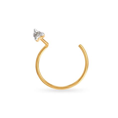 Minimalistic Single Stone Diamond Nose Pin