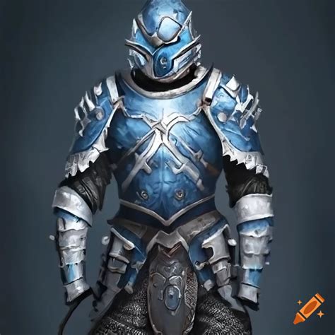 White and blue leather armor inspired by D&D 5e phase spider on Craiyon